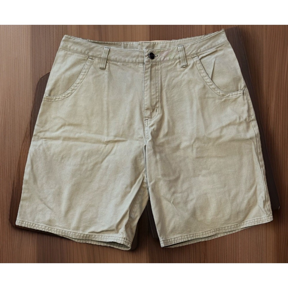 Cloudveil Mens 33x9 Cotton Canvas Hiking Shorts Beige Tan Outdoor Saddle Up
